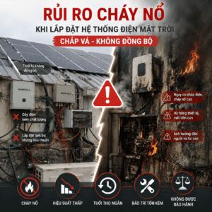 Rủi ro cháy nổ khi lắp đặt hệ thống điện mặt trời chắp vá không đồng bộ