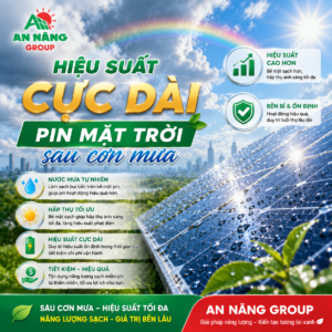 Hiệu suất hệ thống pin mặt trời sau cơn mưa đạt mức cực đại bất ngờ