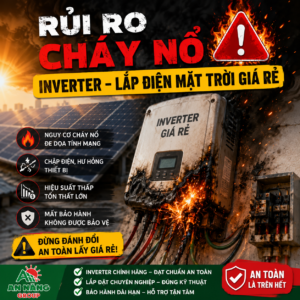 Bo mạch Inverter bị cháy đen do hệ lụy từ việc lắp điện mặt trời giá rẻ