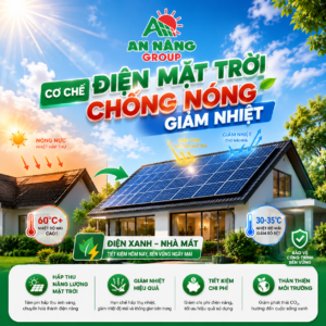 Sơ đồ luồng gió làm mát của hệ thống điện mặt trời chống nóng trên mái tôn