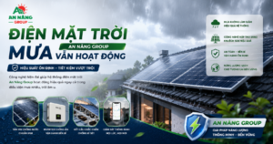 Trạng thái hoạt động của hệ thống điện mặt trời trên mái nhà xưởng trong những ngày mưa bão