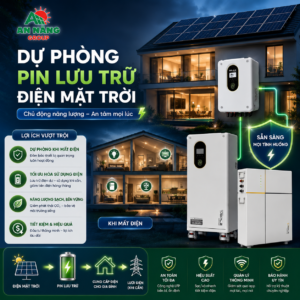 Pin lưu trữ điện mặt trời cung cấp điện khi điện lưới gặp sự cố