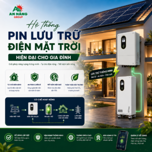 Hệ thống pin lưu trữ điện mặt trời hiện đại cho gia đình