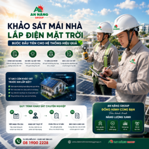 Kỹ thuật viên khảo sát mái nhà trước khi lắp điện mặt trời gia đình.