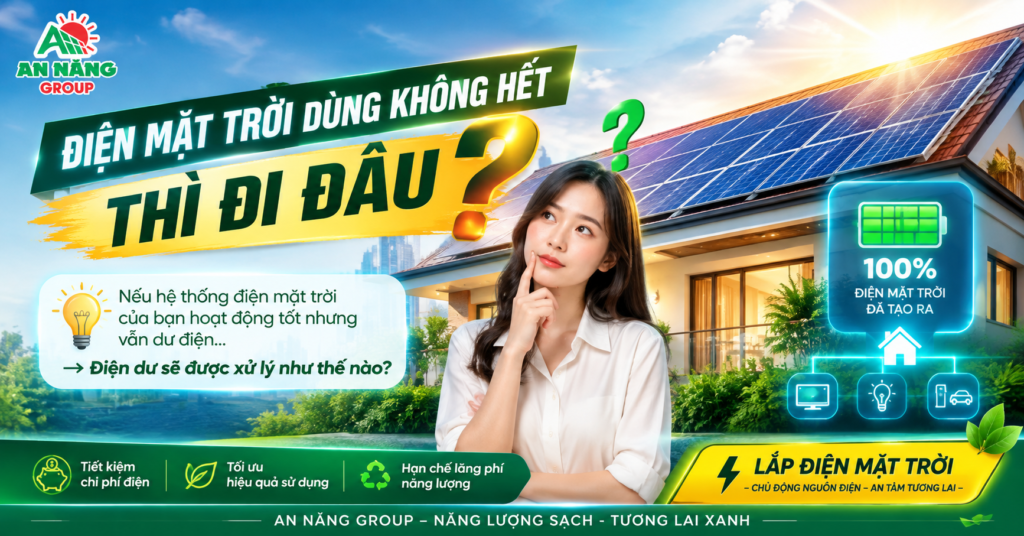 Hệ thống biến tần Inverter và pin lưu trữ giúp giải quyết triệt để vấn đề điện mặt trời dùng không hết