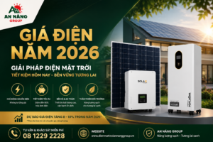 Giàn pin năng lượng mặt trời kết hợp biến tần Inverter giúp hộ gia đình cắt giảm chi phí khi giá điện năm 2026 tăng cao