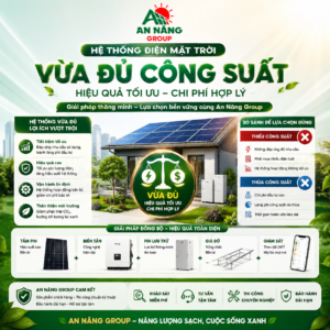 Hệ thống điện mặt trời lắp đặt vừa đủ công suất trên mái nhà dân dụng