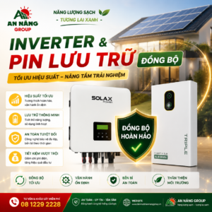 Tủ biến tần Inverter kết nối đồng bộ cùng hệ thống pin lưu trữ Lithium chính hãng, đảm bảo sự an toàn tuyệt đối