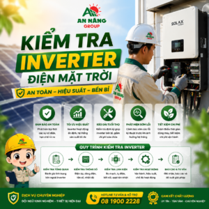 Đo kiểm thông số biến tần và tủ điện trung tâm trong bước bảo dưỡng hệ thống điện mặt trời