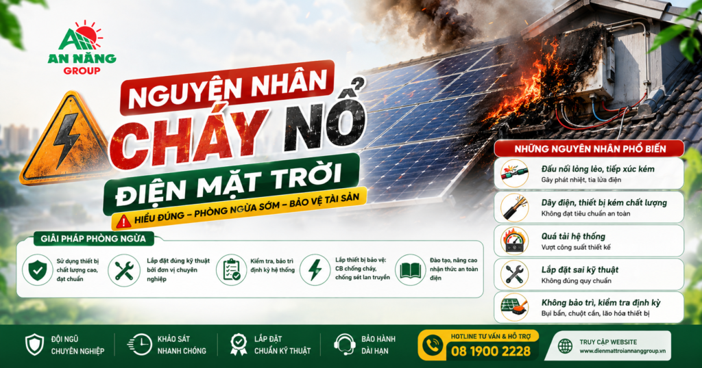 Lắp đặt giàn tấm pin mặt trời và tủ điện Inverter đúng chuẩn kỹ thuật để ngăn chặn rủi ro cháy nổ điện mặt trời