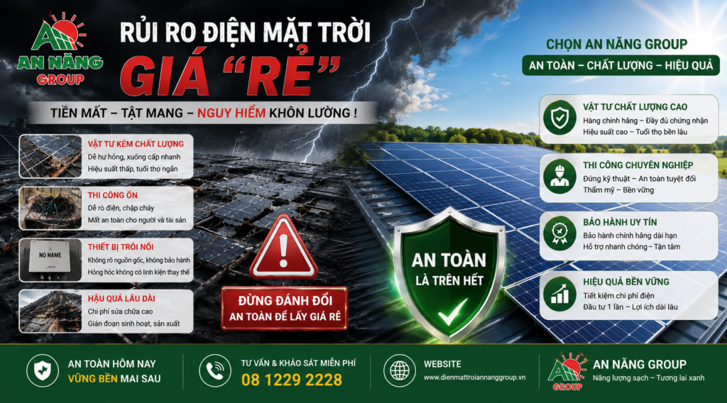 Hệ thống biến tần Inverter chuẩn và pin lưu trữ Lithium thay thế cho các thiết bị kém chất lượng từ hệ thống điện mặt trời giá rẻ