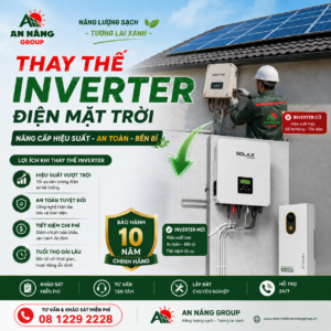 Đội ngũ kỹ thuật thay thế biến tần Inverter hòa lưới bằng dòng Inverter Hybrid cao cấp để khắc phục lỗi của hệ thống điện mặt trời giá rẻ