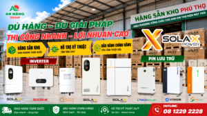 tấm pin và biến tần Inverter luôn sẵn sàng xuất tại kho điện mặt trời của An Năng Group