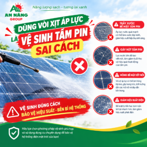 Khách hàng sử dụng máy rửa xe áp lực cao xịt thẳng vào bề mặt kính, một lỗi vệ sinh tấm pin sai cách cực kỳ nguy hiểm