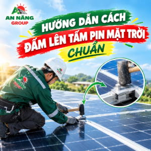 Kỹ sư mang giày đế mềm và chỉ bước lên khung nhôm viền, mô phỏng cách dẫm lên tấm pin mặt trời chuẩn kỹ thuật
