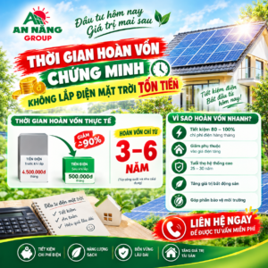 Biểu đồ thời gian hoàn vốn 4-5 năm, chứng minh lợi ích kinh tế và phản bác quan điểm lắp điện mặt trời tốn tiền